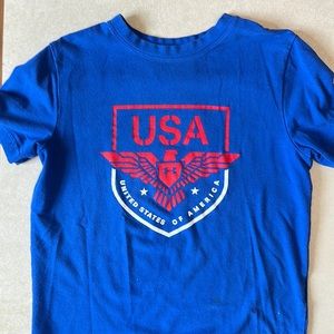 2 under armour shirts ysm and one racquet and jog shirt ym